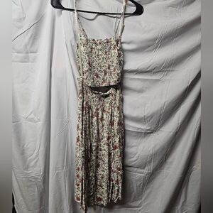 Floral Textured Top With Long Skirt